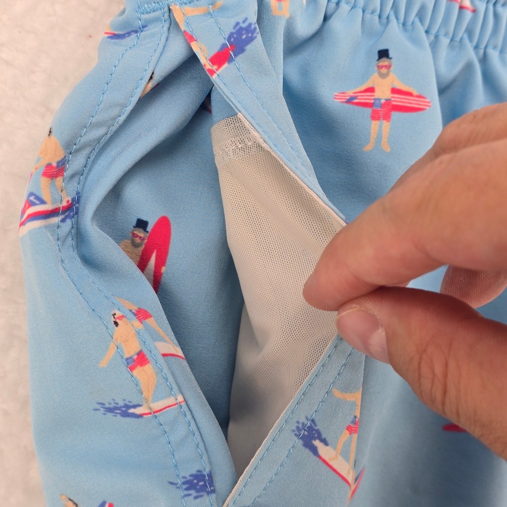 Chubbies‎ Swim Trunks Small Mens Blue Surfboard Print Elastic Waist - Picture 12 of 14